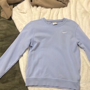Nike Light Blue Pullover Sweatshirt with White Swoosh
